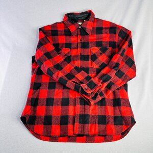 Vintage Kings Road Shirt Mens Large 70s Wool Sears Buffalo Plaid Check